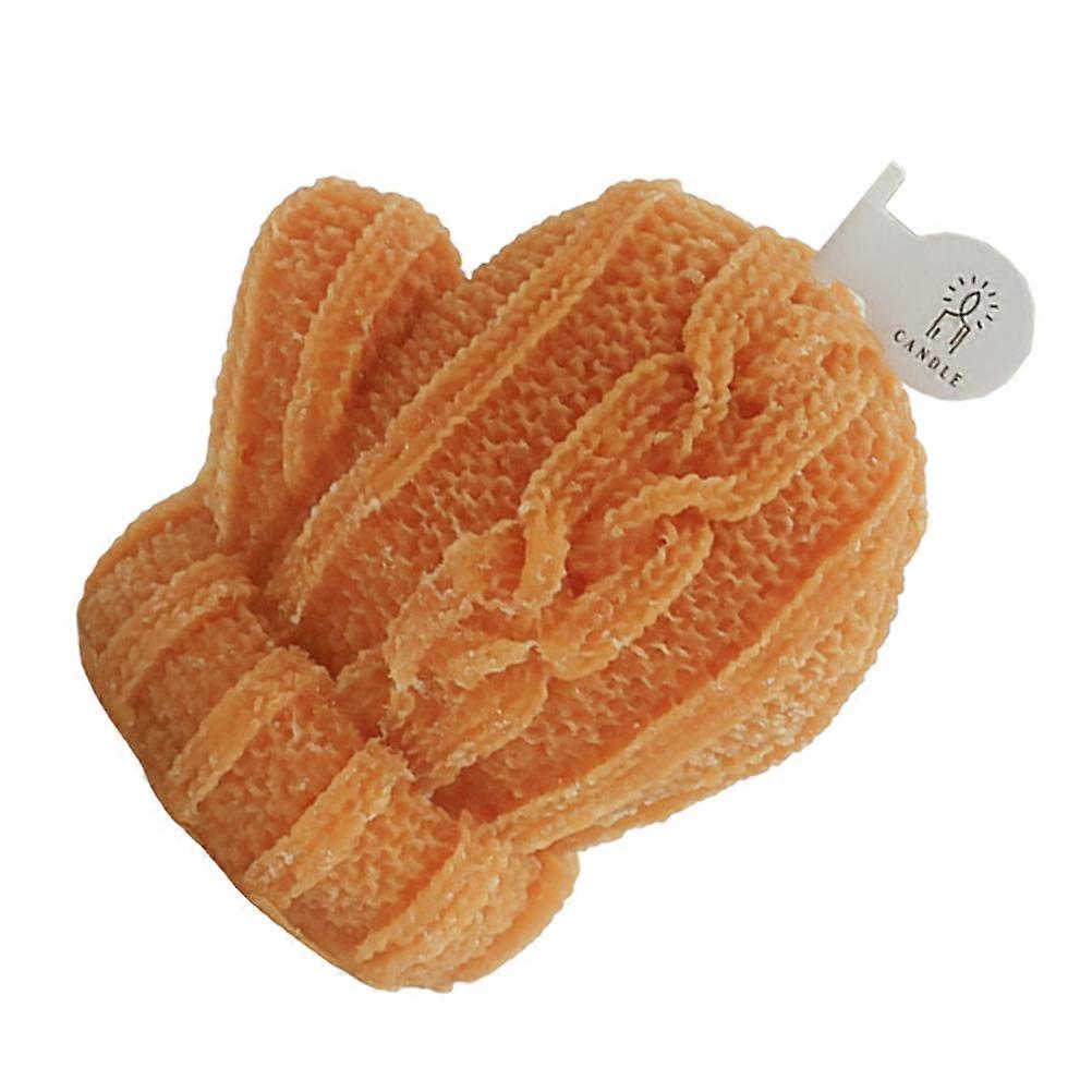 Glove Shape Scented Candle Decorative Candle for Home Use 2Pcs Orange