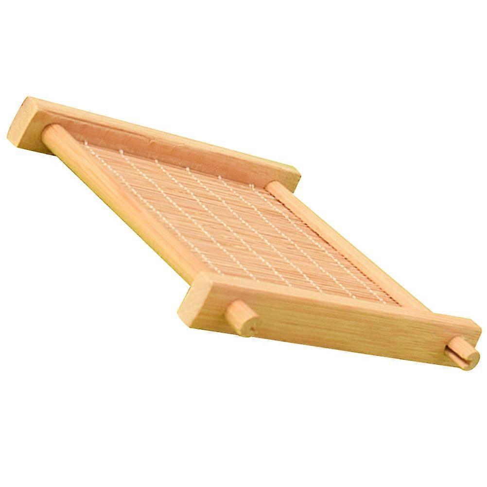 Beige Bamboo Hamster Cooling Mat for Resting 2Pcs Summer Small Pets