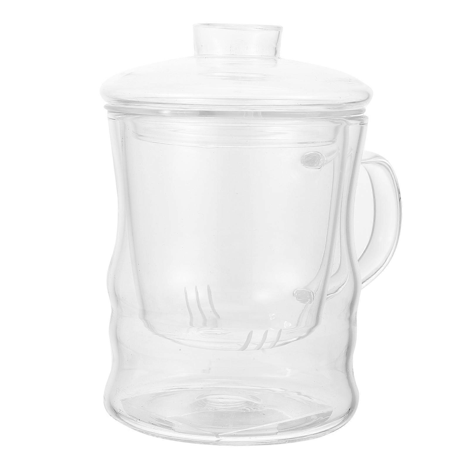 Glass Tea Cup Infuser for Brewing 2Sets Transparent Office Tea Cup