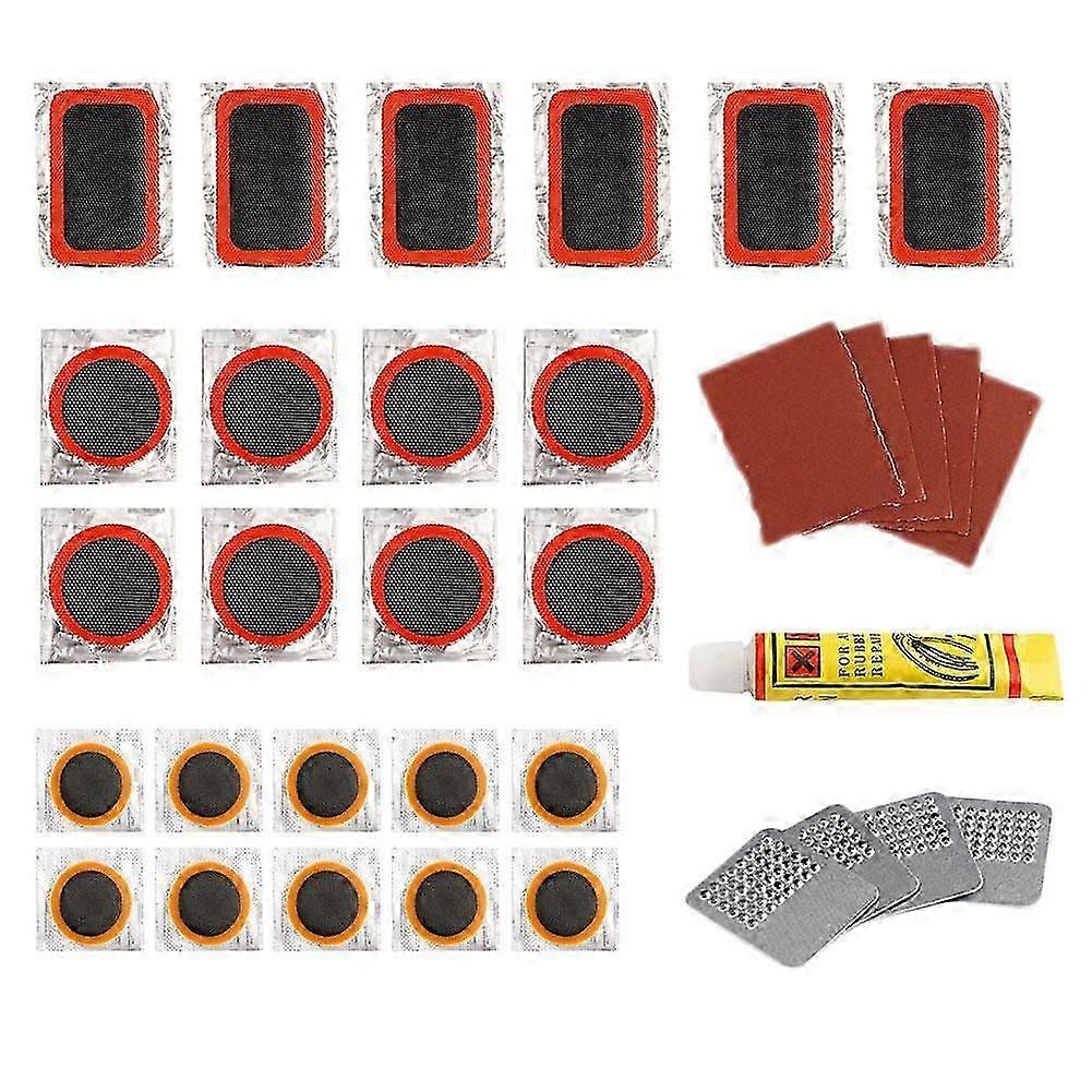 Bicycle Tube Puncture Repair Patch Kit Bike Inner Tire Patches Glue Tool Set