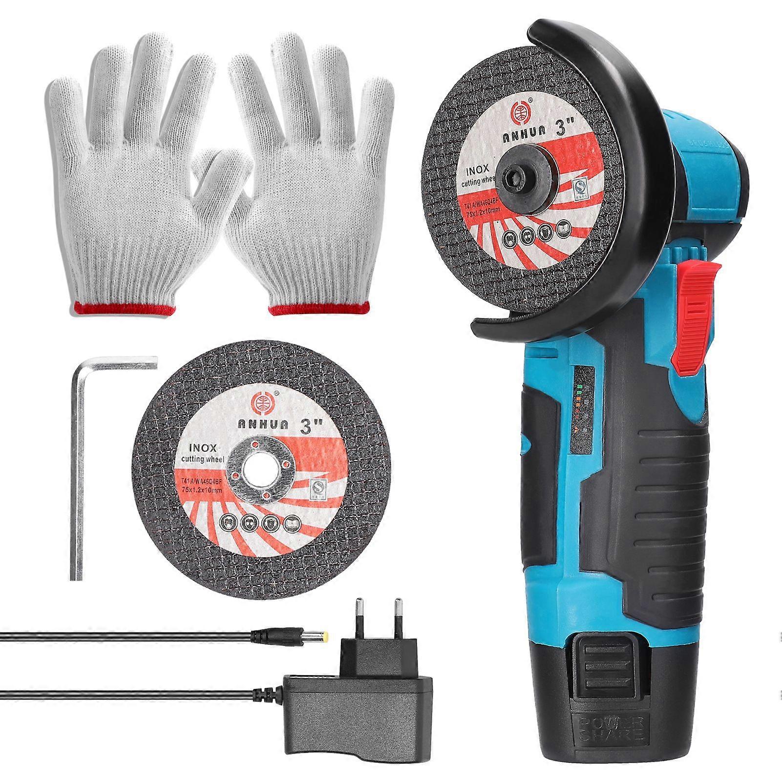 12V Cordless Angle Grinder 19500RPM with 1 x 2000mAh Battery