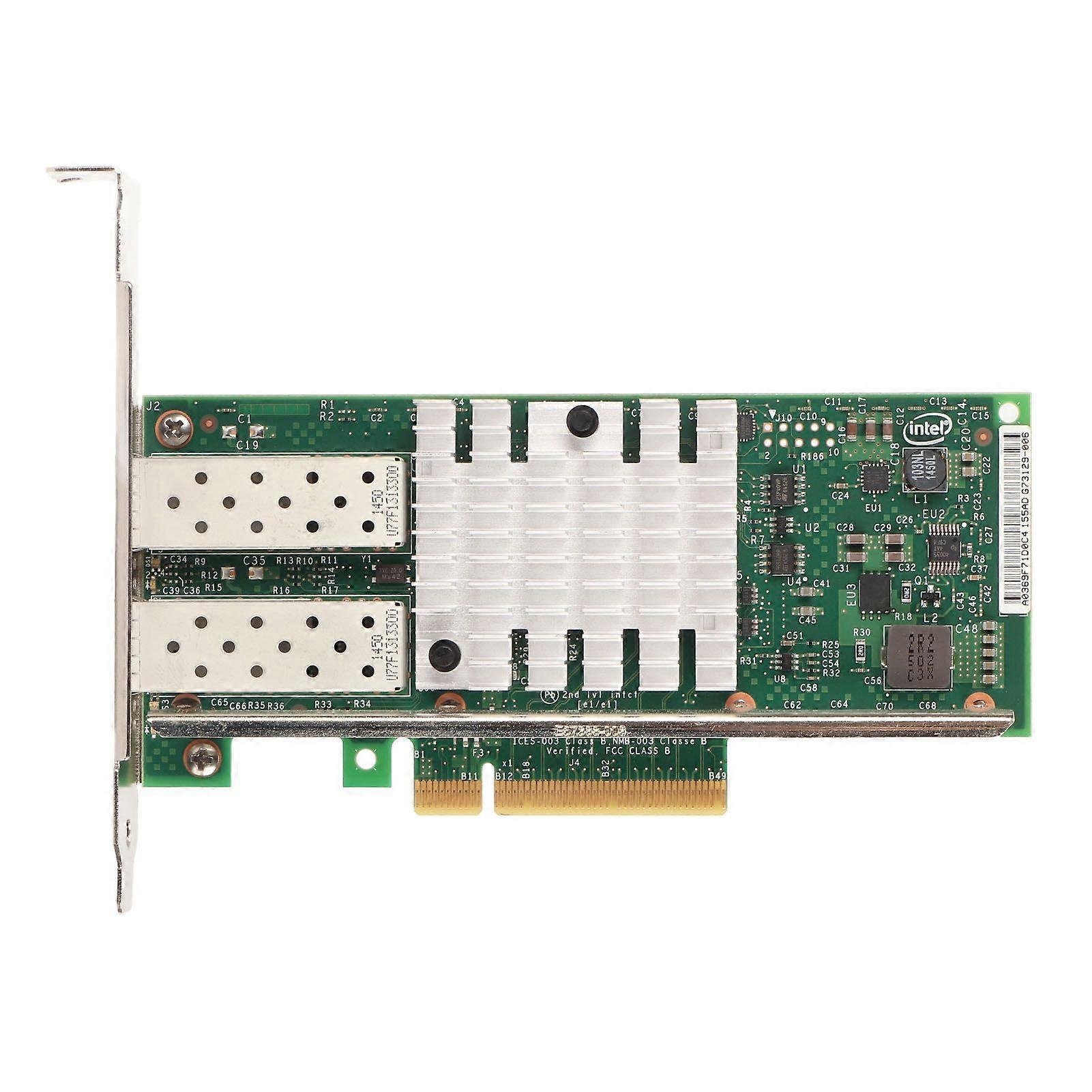 Server Adapter 10Gbps 2 SFP Ports PCI Express X8 Plug and Play Stable PCIe Network Card for Desktop Transmission