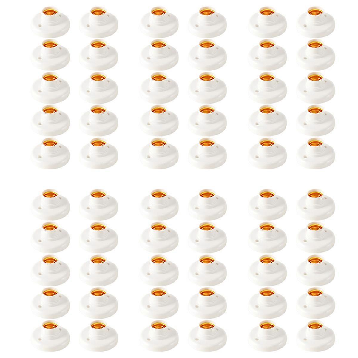 60Pcs E27 Plastic Screw Lamp Holder Round Lamp Holder Bulb Socket Holder Adapter