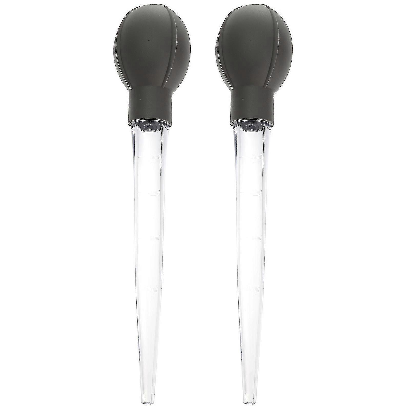 2pcs Large Pipettes With Scale Measuring Tube Plastic Dropper Kitchen Baking Tool (dark Grey)