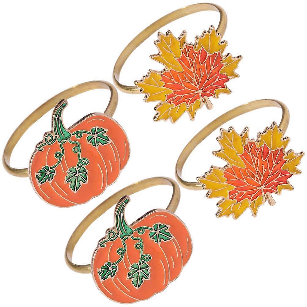 Turkey Napkin Holder Maple Leaf Design for Decoration 8Pcs Set