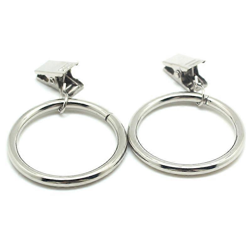 30PCS. Silver Curtain Wall Ring with clip, Hook on Tie Rod Bracket, Solid Curtain clip, in