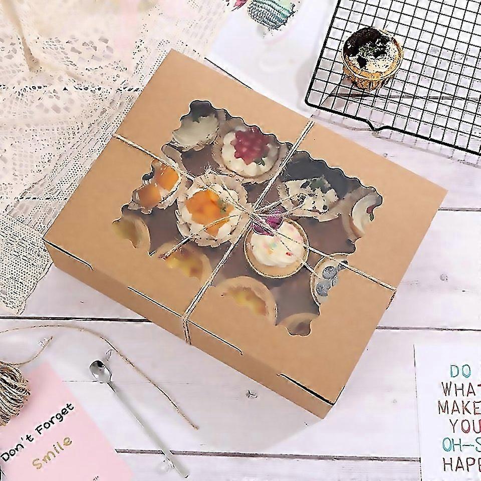 For 10 Pieces Open Window Flip Soft Box Baking Muffin Cup Packaging Box