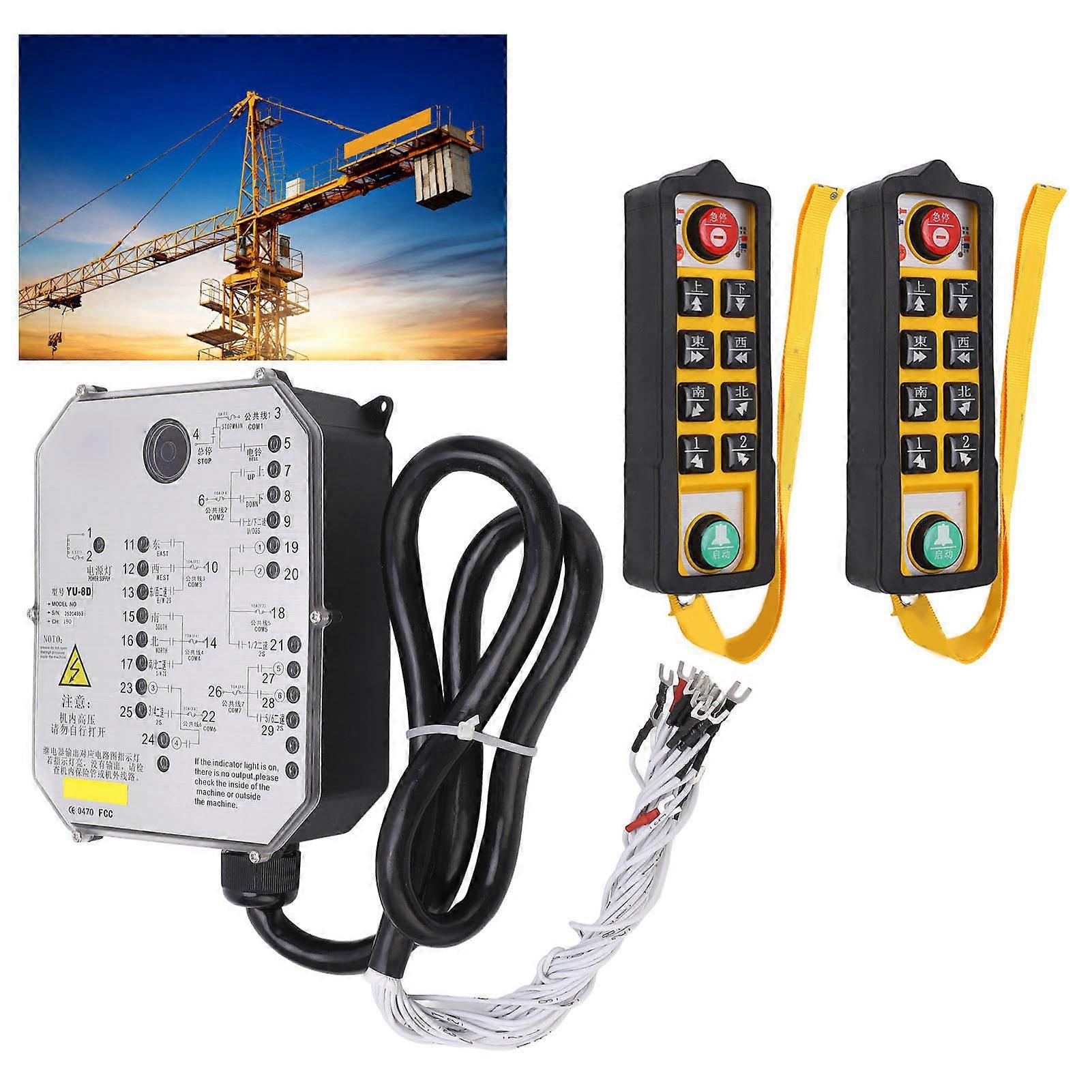 Industrial Remote Control 800MHz 10-Button LED Crane Controller AC24V