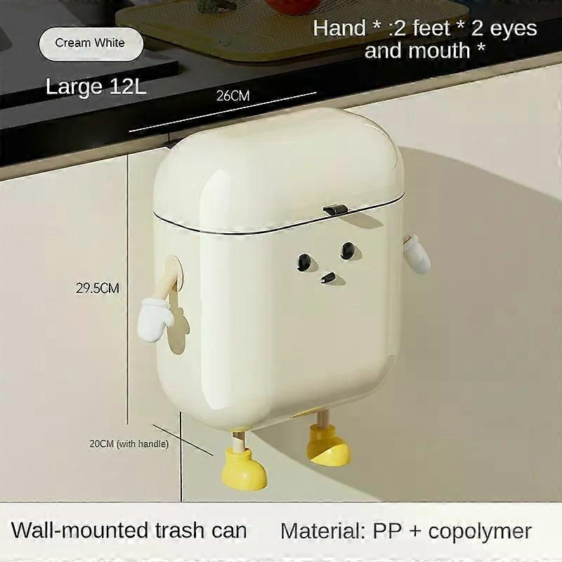 9L/12L Automatic Sensor Litter Bin in DIY Milky White with High Aesthetics  Specialized in Food Waste Separation