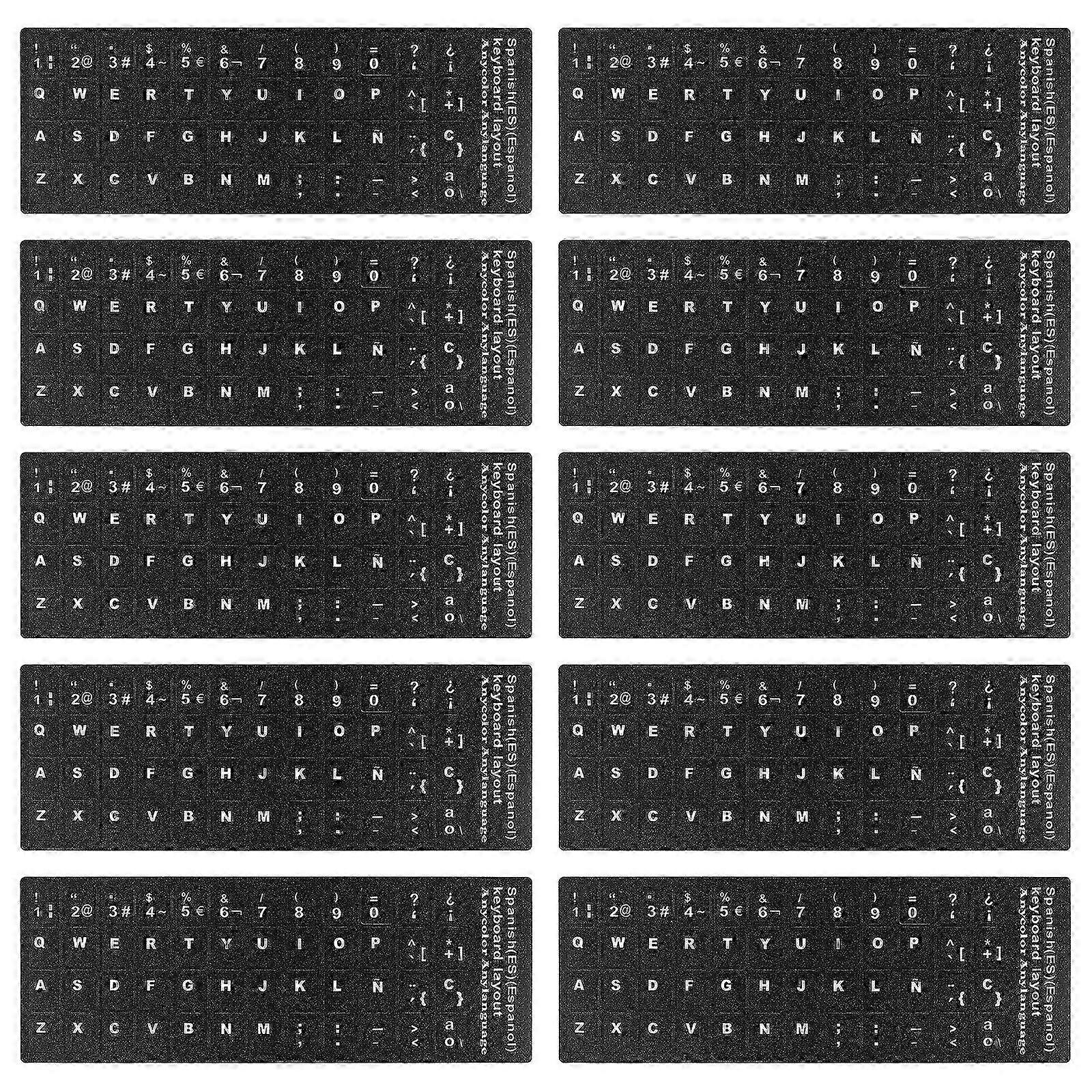 10 Sheets Laptop Decals Spanish Keyboard Stickers Laptop Keyboard Decals Computer Keyboard Stickers Keyboard Stickers Notebook 25-26s