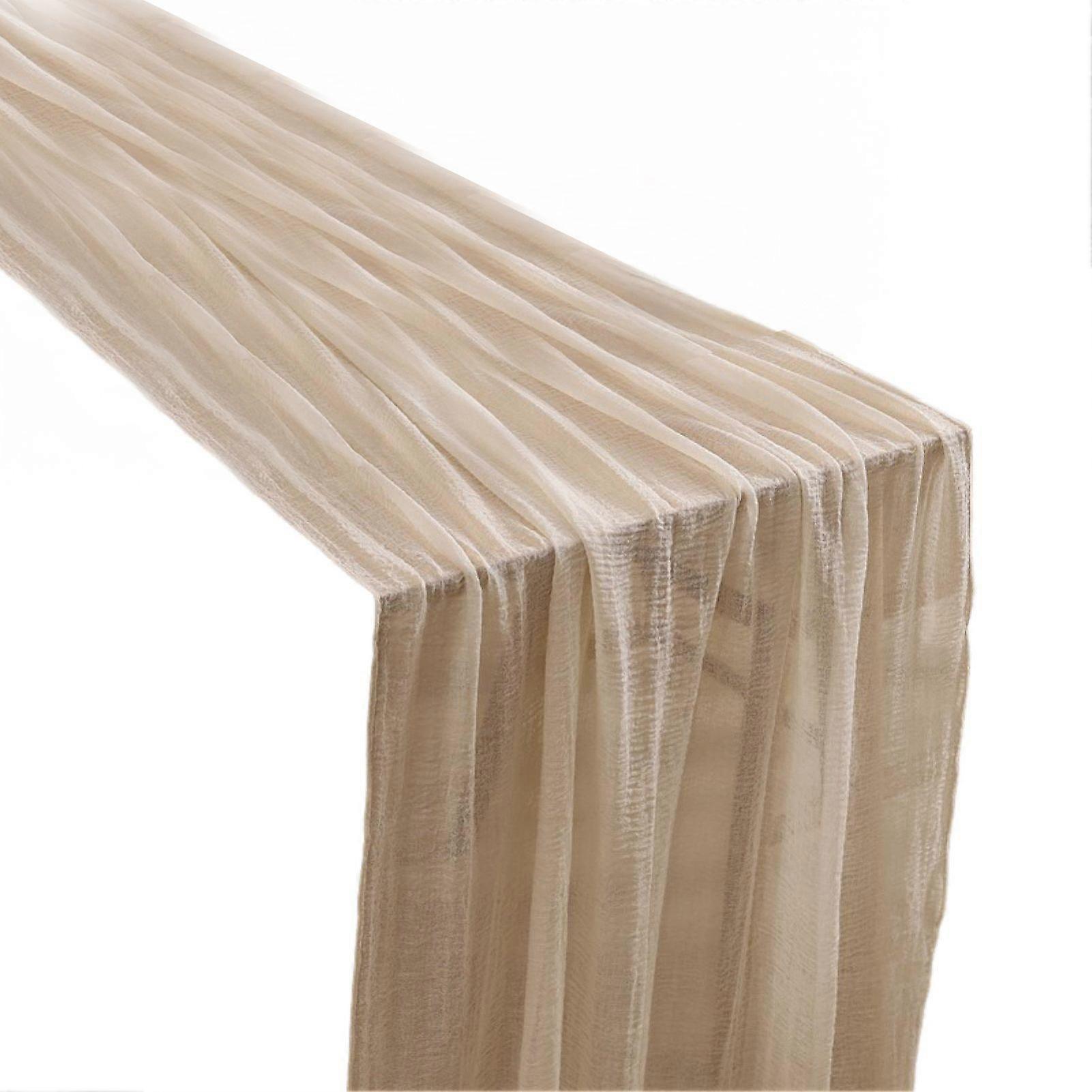 Jikaixiang Cheesecloth Table Runner 80x300cm Boho Gauze Table Runner Rustic Solid Color Table Cloth for Wedding Party Bridal Shower Decoration