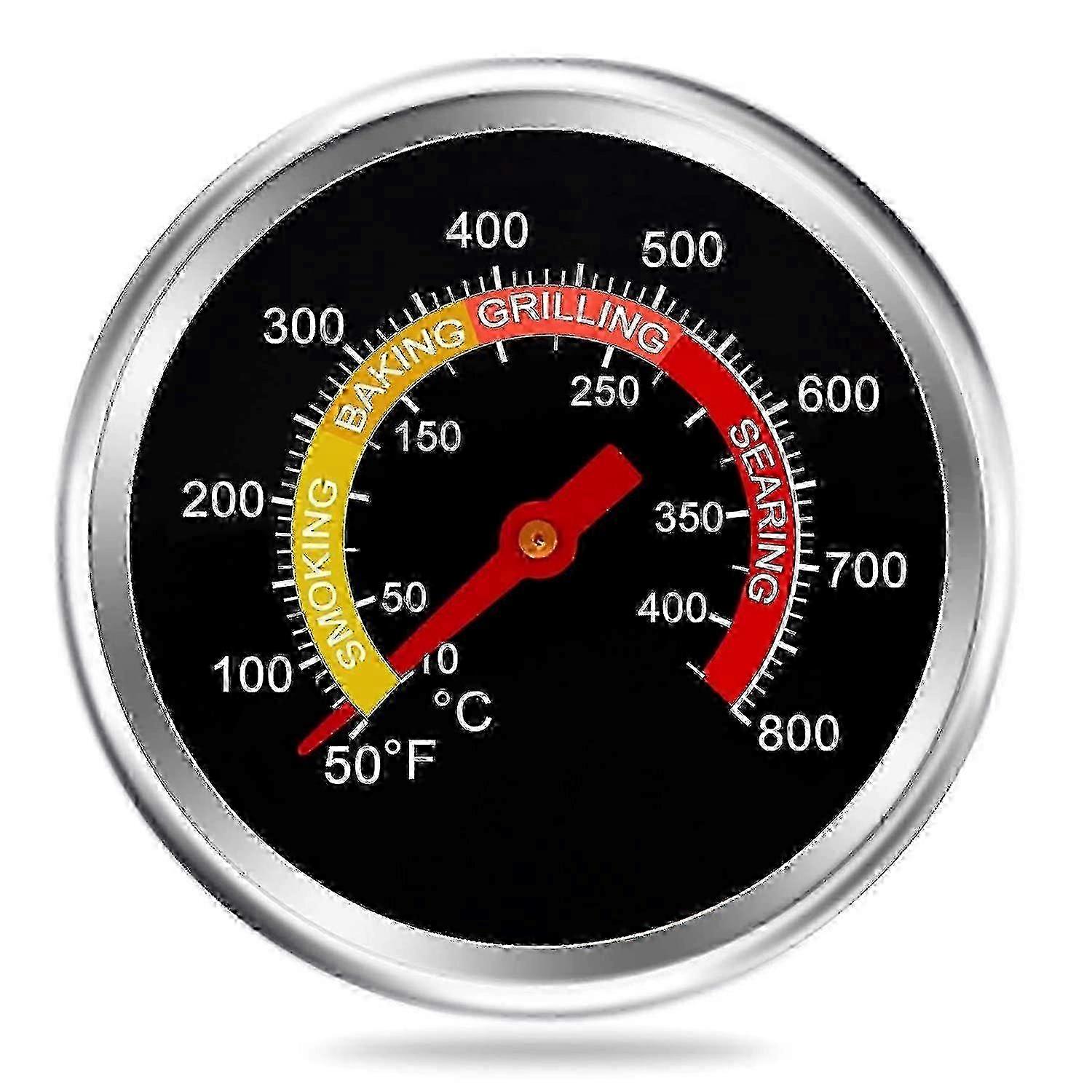 Grill Thermometer - Charcoal Smoker Temperature Gauge - Heat Indicator for Pits