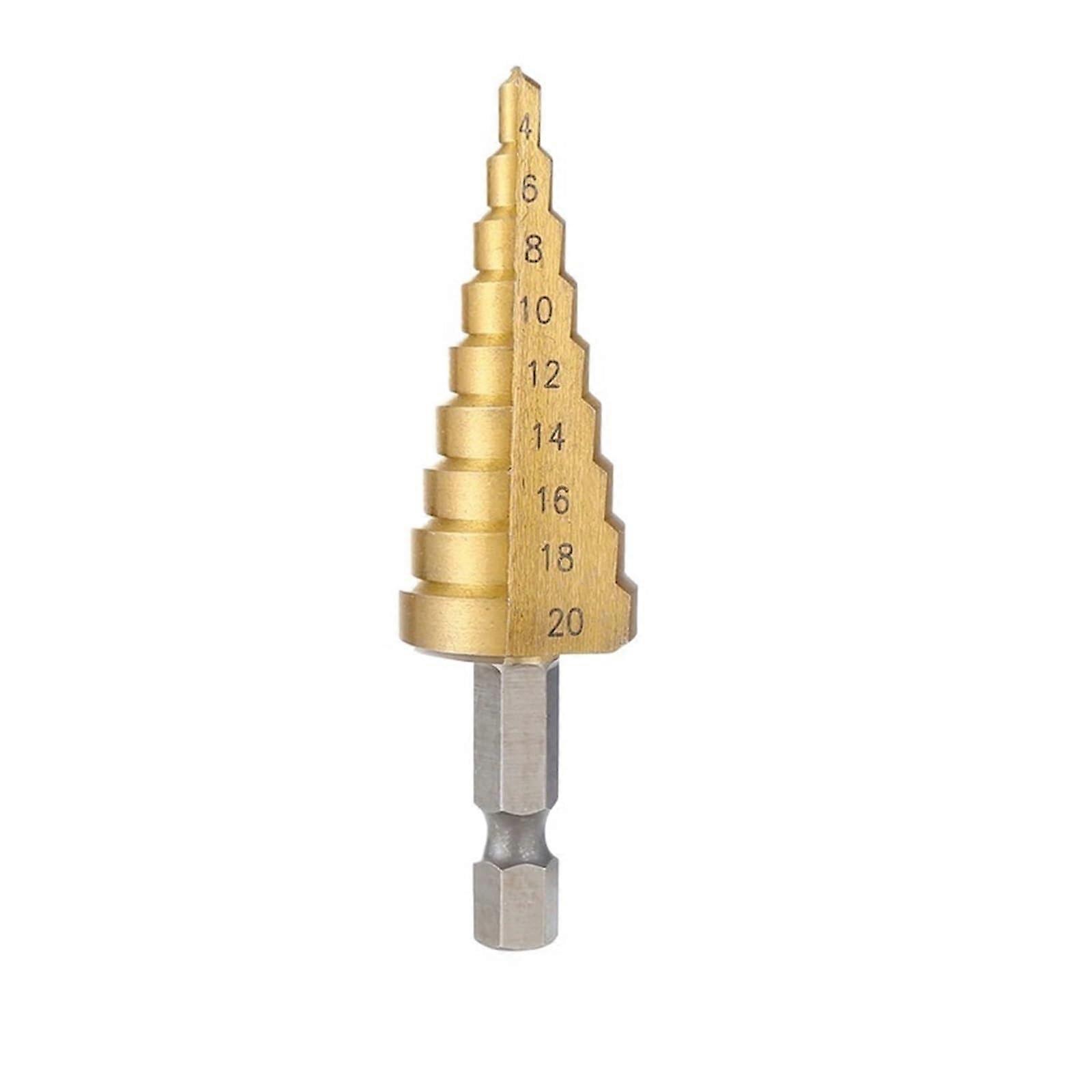 432mm HSS Coated Metal Hex Core Drill Bits Step Drill Bit Set Hex Shank Cone Hole Wood Cutter Metric Black