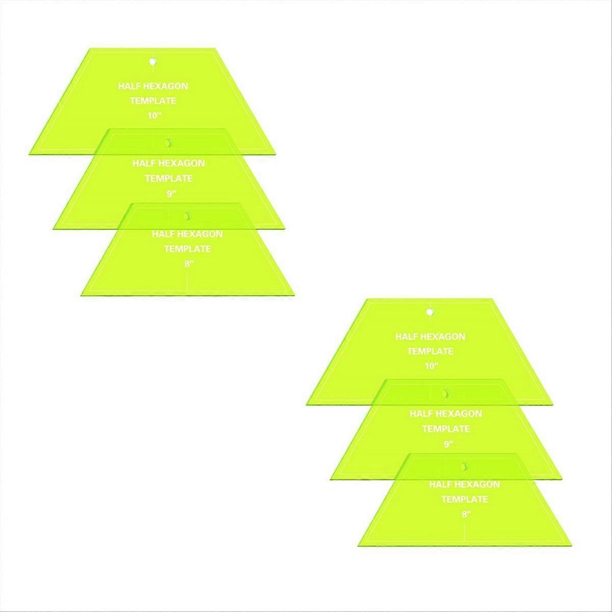 6Pcs Half Hexagon Quilting Template Acrylic Quilting Template Ruler
