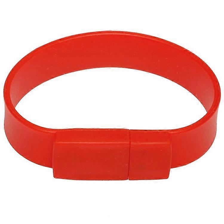 16GB Silicon Bracelets USB 2.0 Flash Disk (Red)