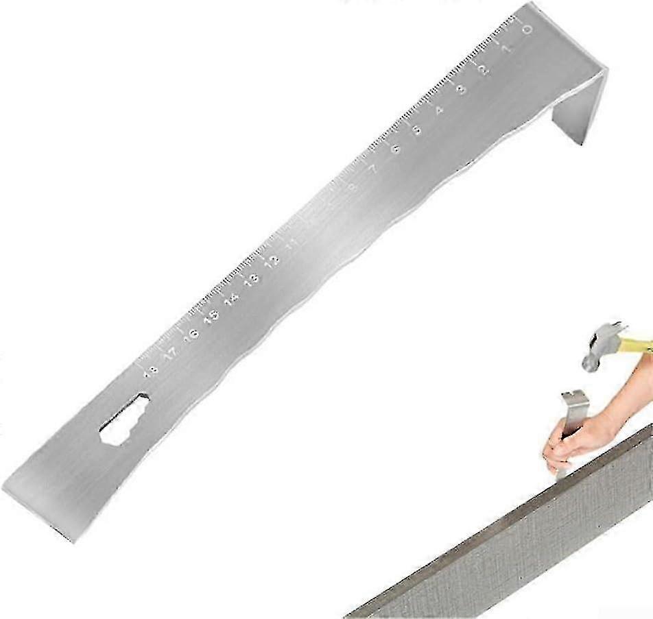 Multifunctional Stainless Steel Crowbar with Built-In Measuring Tape for Construction and DIY Projects