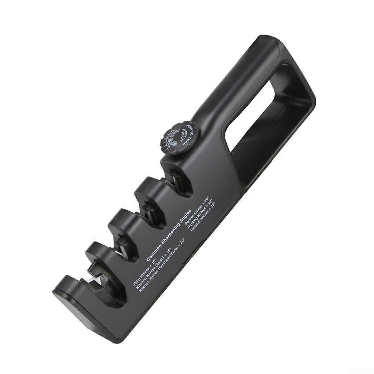 4 Slot Handheld Sharpener Black Safety Features for Kitchen Maintenance