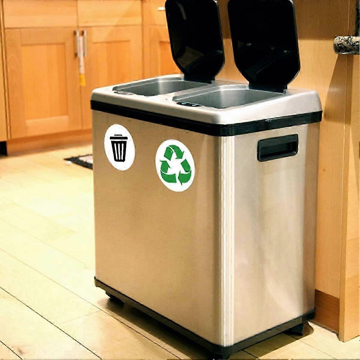 6pcs Recycle Sticker For Trash Can Large Sign Garbage Recycling Sticker