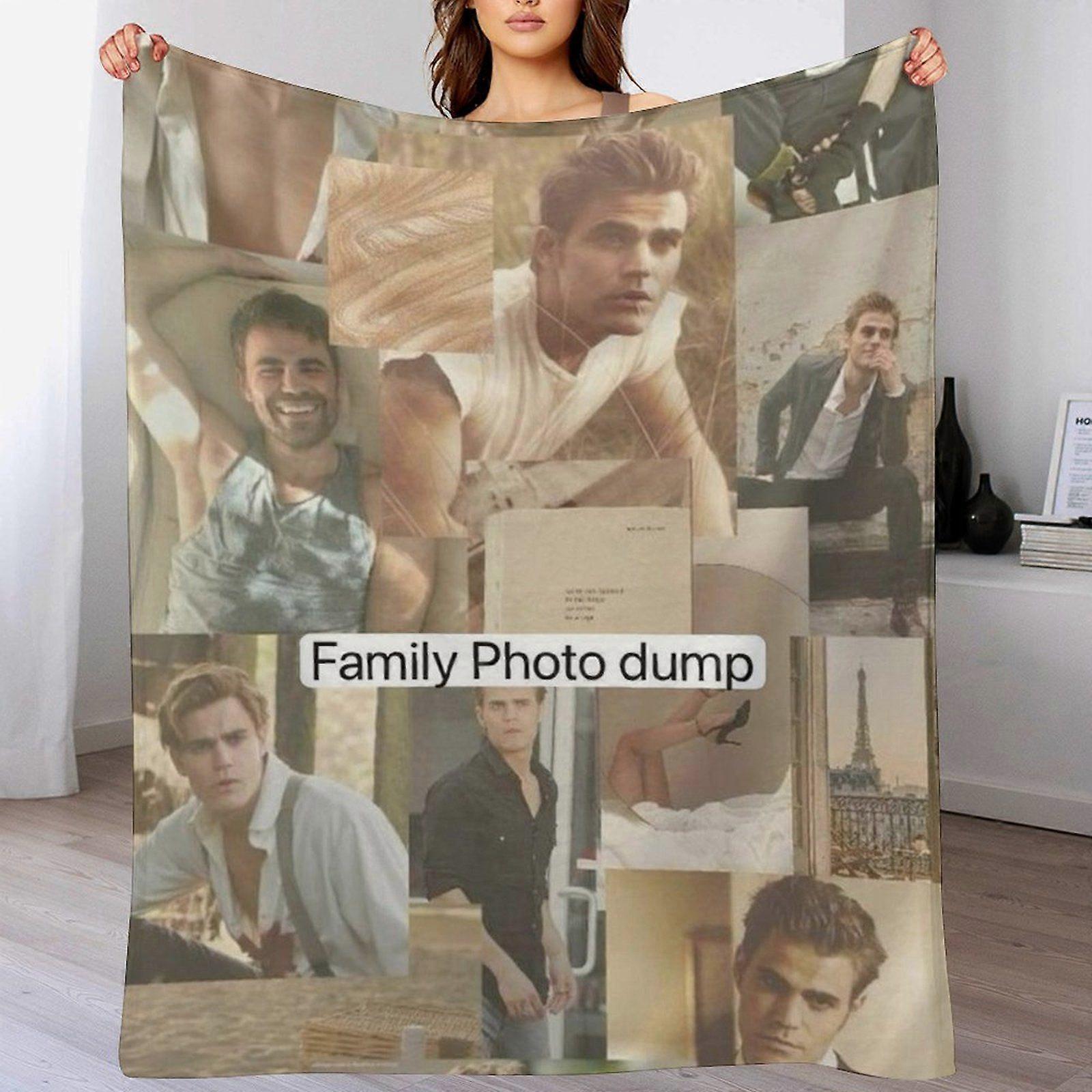 Stefan Salvatore Plys Foldbart Tæppe til Sofa Rejse Børn Ingen Fældning Anti-rynke Fløjl Åndbart