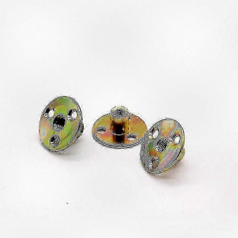 10pcs M8 Round Base Tee Nuts with 3 Screw Holes for Furniture Assembly