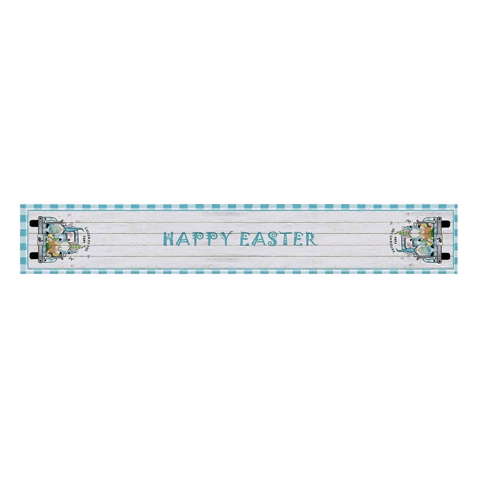 Giyblacko Easter Festival Tablecloth Easter Bunny Eggs Creative Polyester Cotton Printed Table Flag Table Decoration