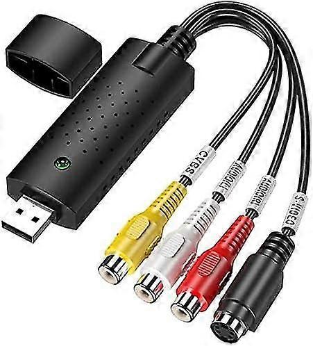 Vhs To Digital Converter Video Capture Card Convert Adapter, Vhs To Digital Usb Grabber Support Ntsc Pal Secam Usb 2.0 Video Adapter avec Vedio Audio 