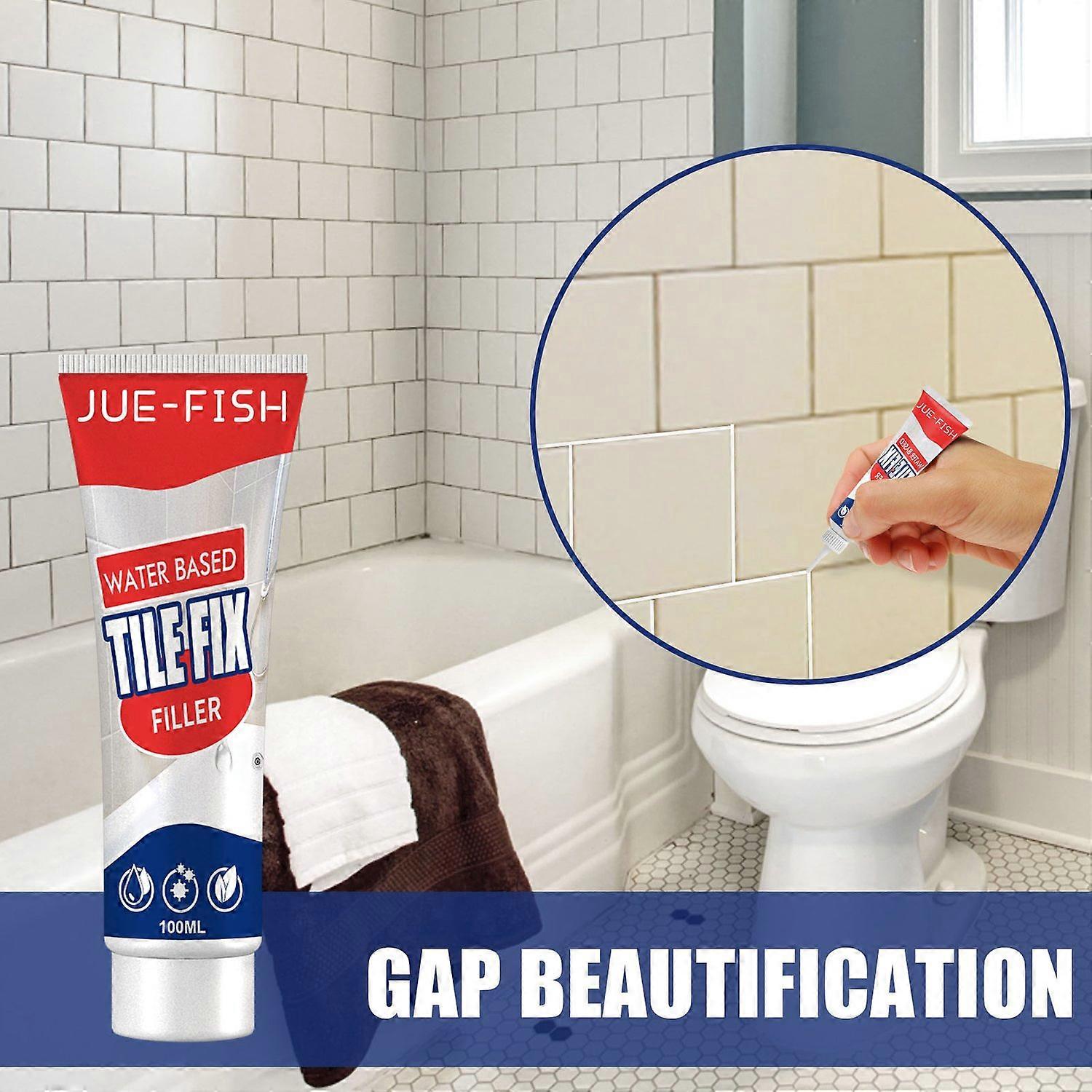 Jue-Fish Water-Based Tile Grout - Waterproof and Mildew-Proof - Suitable for Bathroom Floor Tiles an