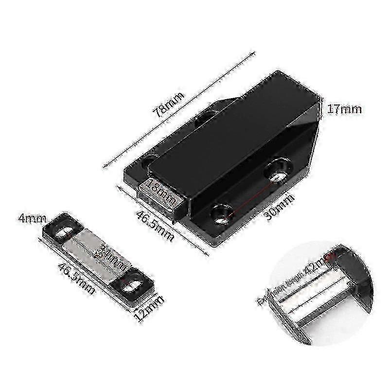 2024 New Heavy Duty Push To Open Cabinet Hardware 2 Pack Magnetic Push Latch & Lock For Hidden Door Touch Latches And Catch-Yvan--Black 2025