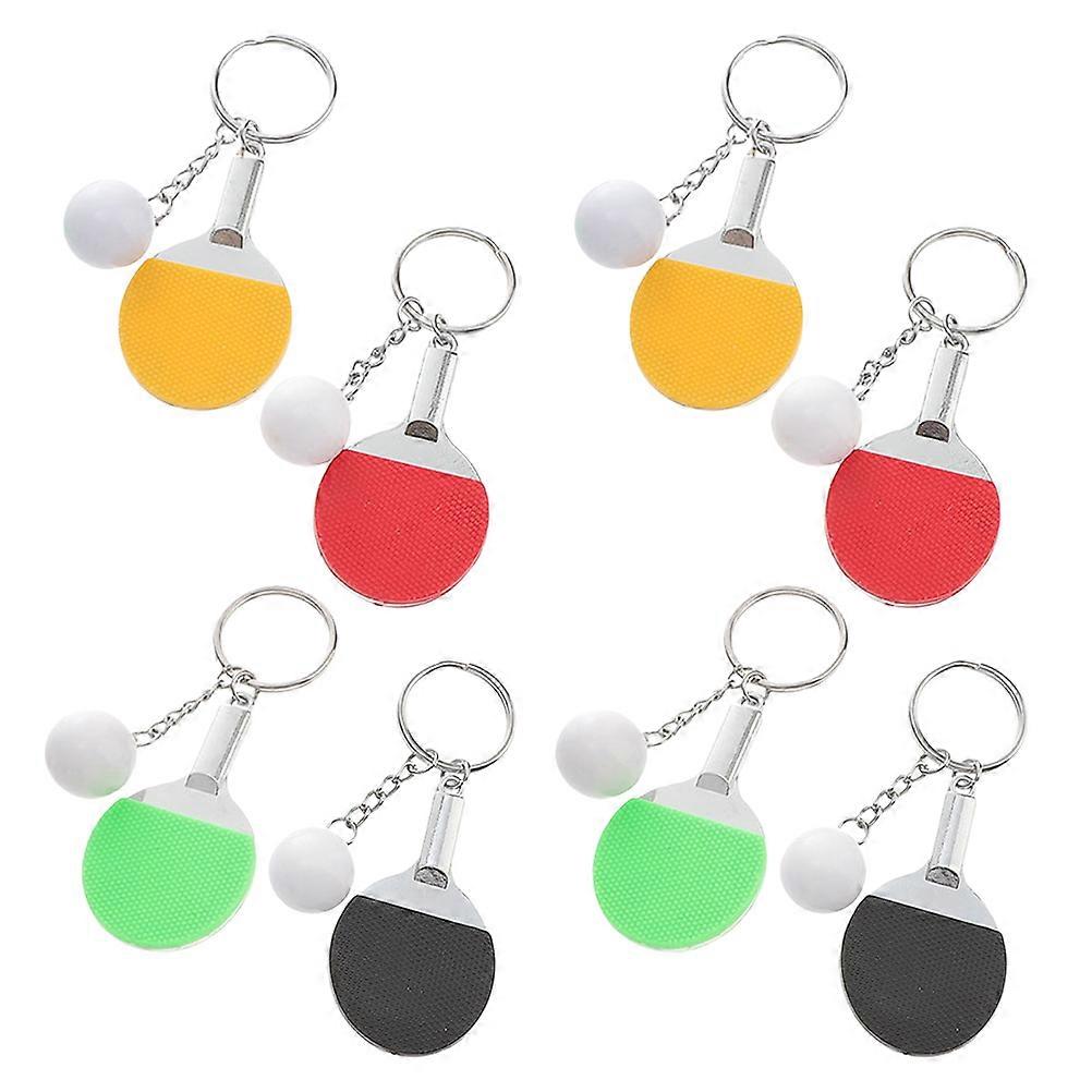 Pingpong Racket Keychain Mini Table Tennis Racket for Decoration 8Pcs Set