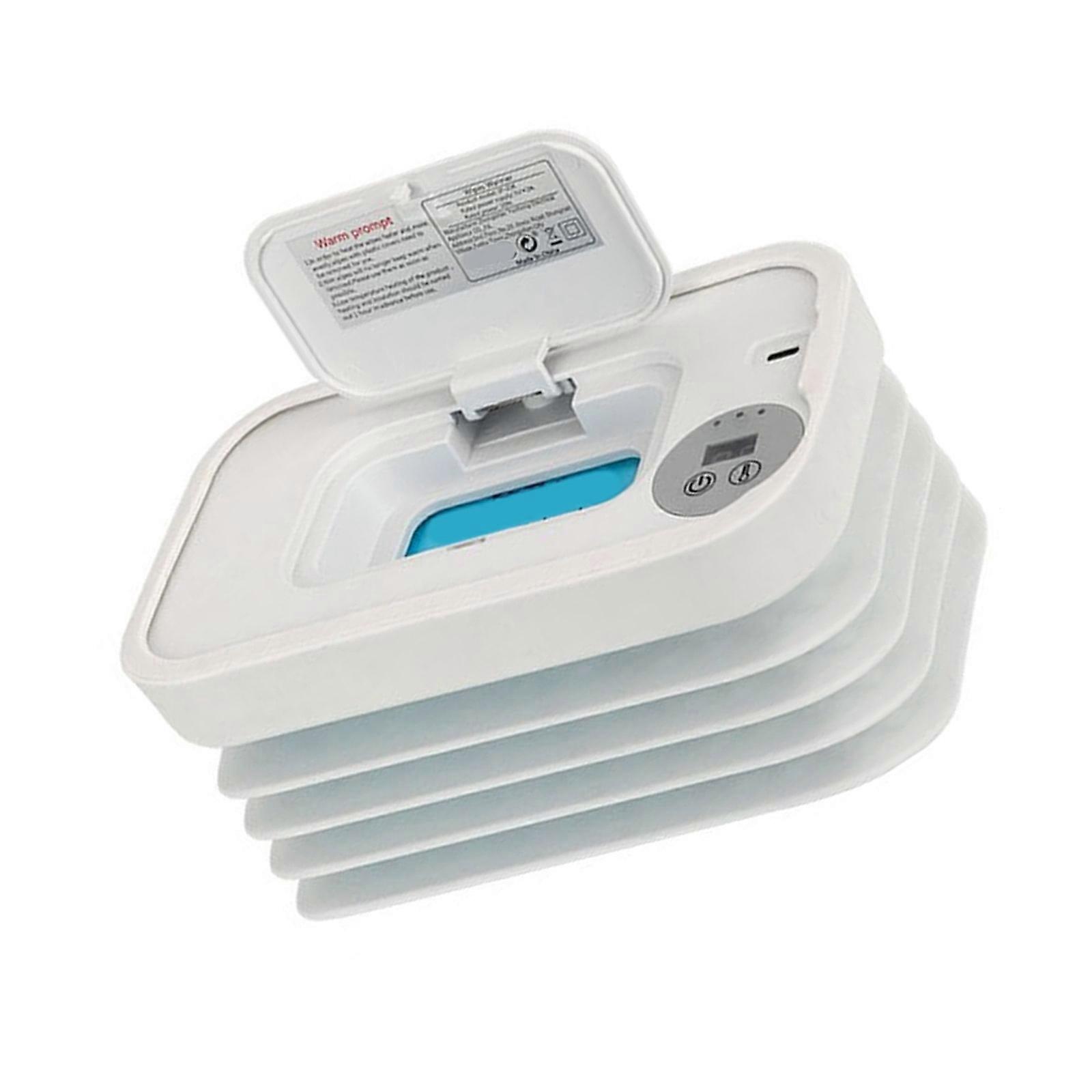 Foldable Baby Wipes Warmer With Adjustable Temperature Control Portable Wipe Heating System For Infant Care Space Saving  White