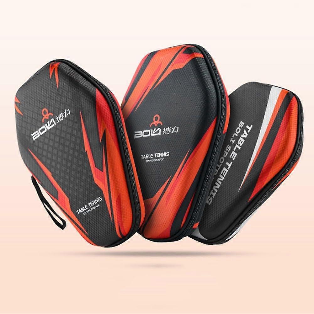 Table Tennis Racket Case EVA Hard Shell Waterproof Bag for 2 Paddles and Balls with Carry Handle