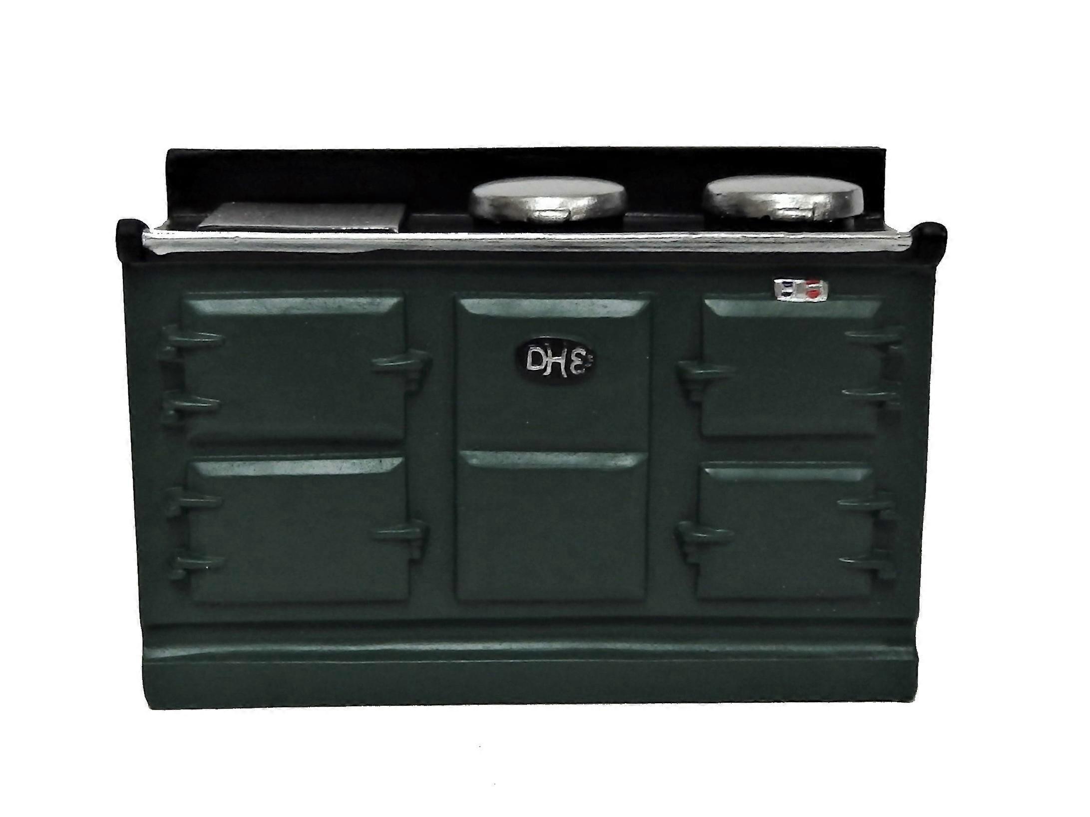 娃娃屋 4 烤箱绿色阿迦炉 1：12 微型厨房家具