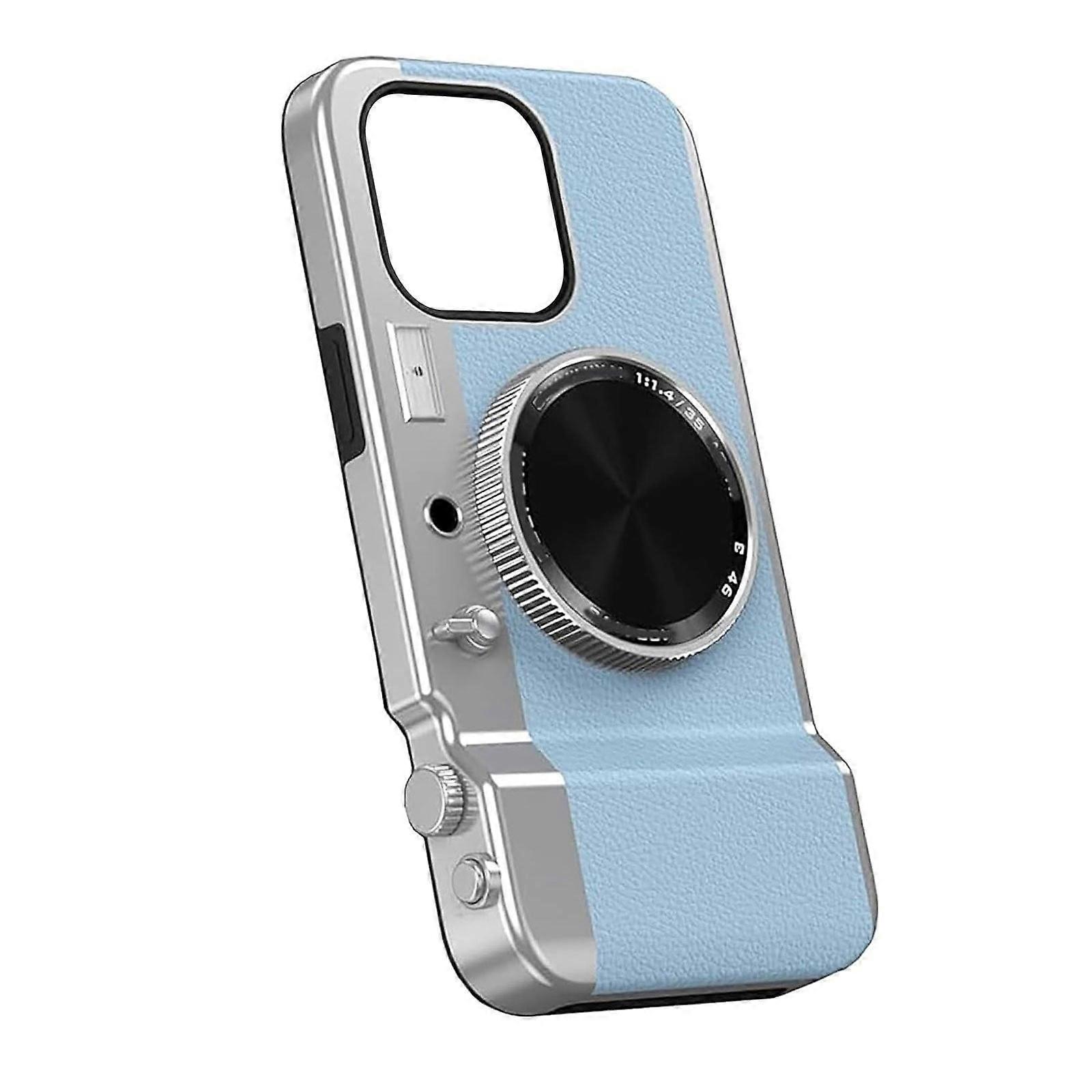 Uclet Integrated Camera Phone Case Multifunctional Bluetooth Leather Material Suction Cup for Stability Compatible with iPhone 14