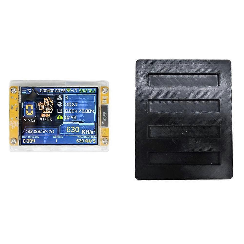 630KH/S NMMiner NerdMiner+4 Slots Stand 2.8 Inch Smart Display Upgraded Harshrate Bitcoin Crypto Solo Lottery Miner