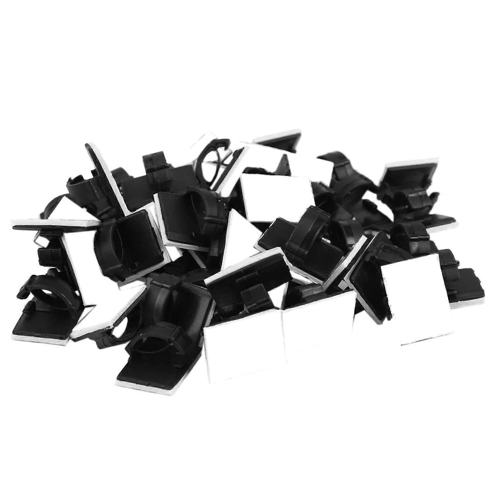 50 pcs. Adhesive Cable Plastic Rectangular Cable Tie Quick Cable Wire Management Holder for Car