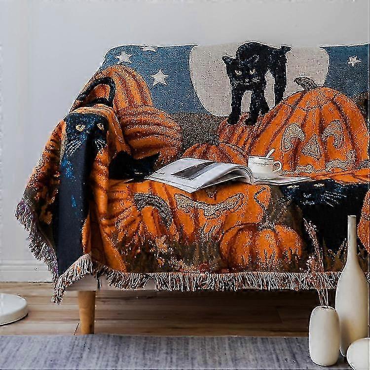 Leichte Halloween Reisedecke mit Fransen-Design