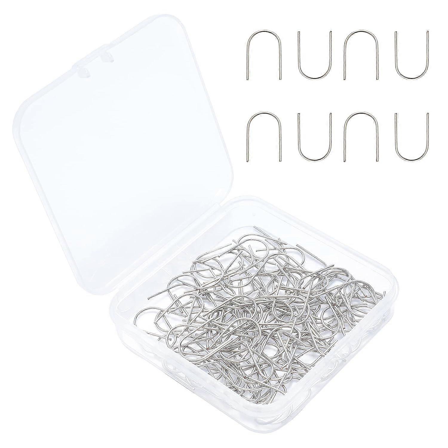 120pcs High Temperature Nichrome Wire Jump Rings U Hanger Hooks U Pins Crafts Kiln Wire for Clay Ornaments Making