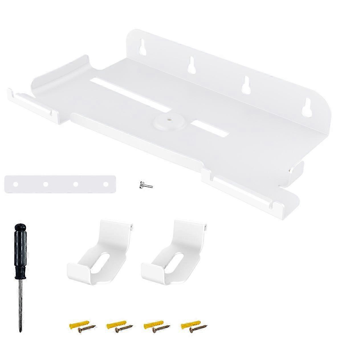 Wall mount for slim console and controllers in white with space-saving design