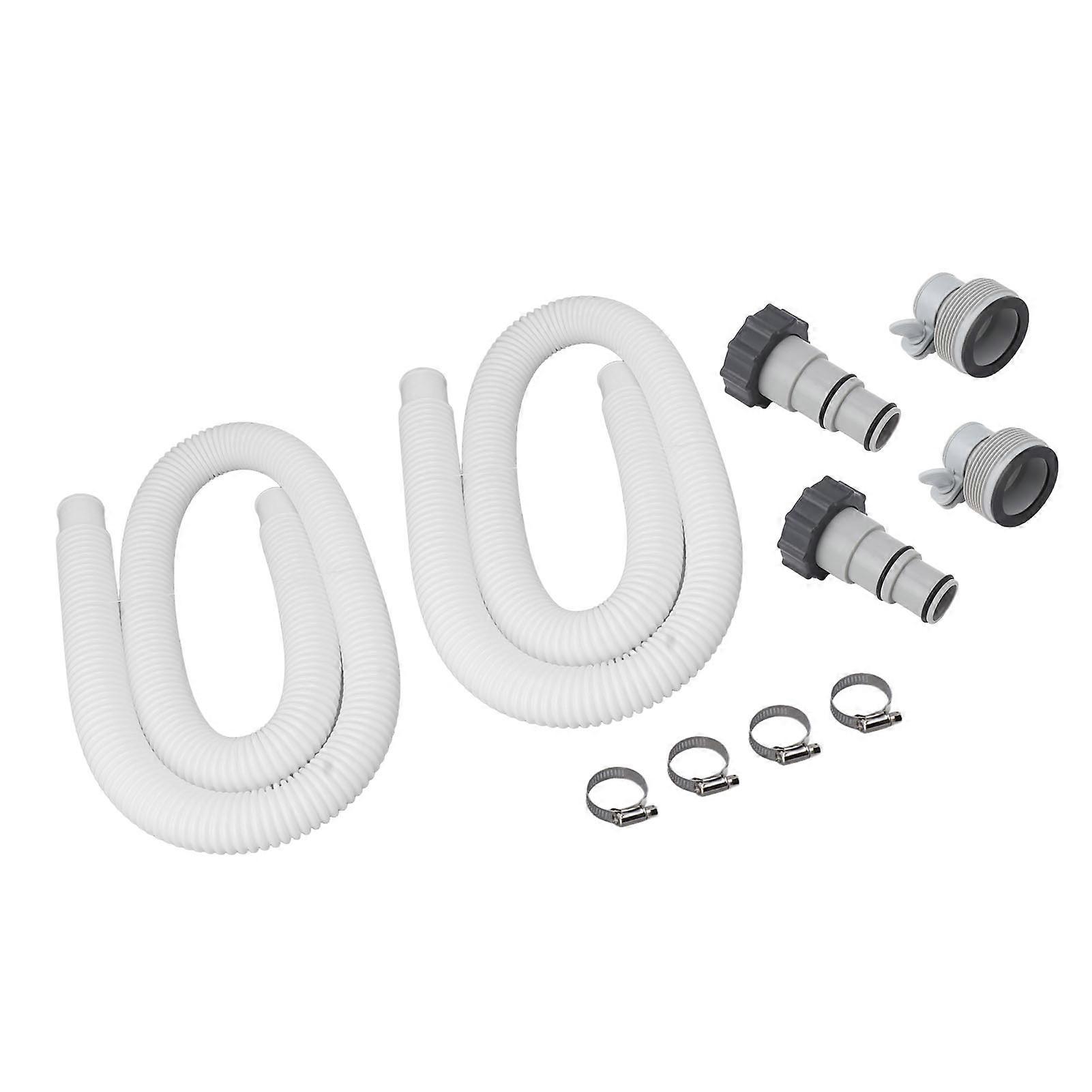 1.5in Pool Filter Hose Replacement Kit with Hose Adapter Clamps Swimming Pool Pump Hose Replacement