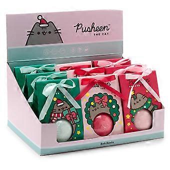 Håndlaget badebombe i gaveeske - Jule-Pusheen katten 1-pakning