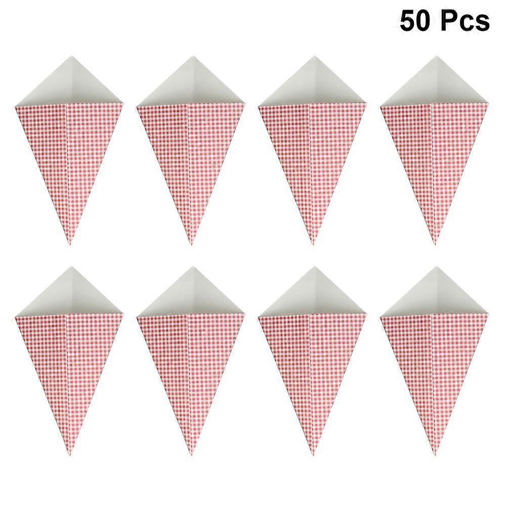 Treat Boxes Cone Design for Party Use 50Pcs Pink Oilproof Popcorn Containers