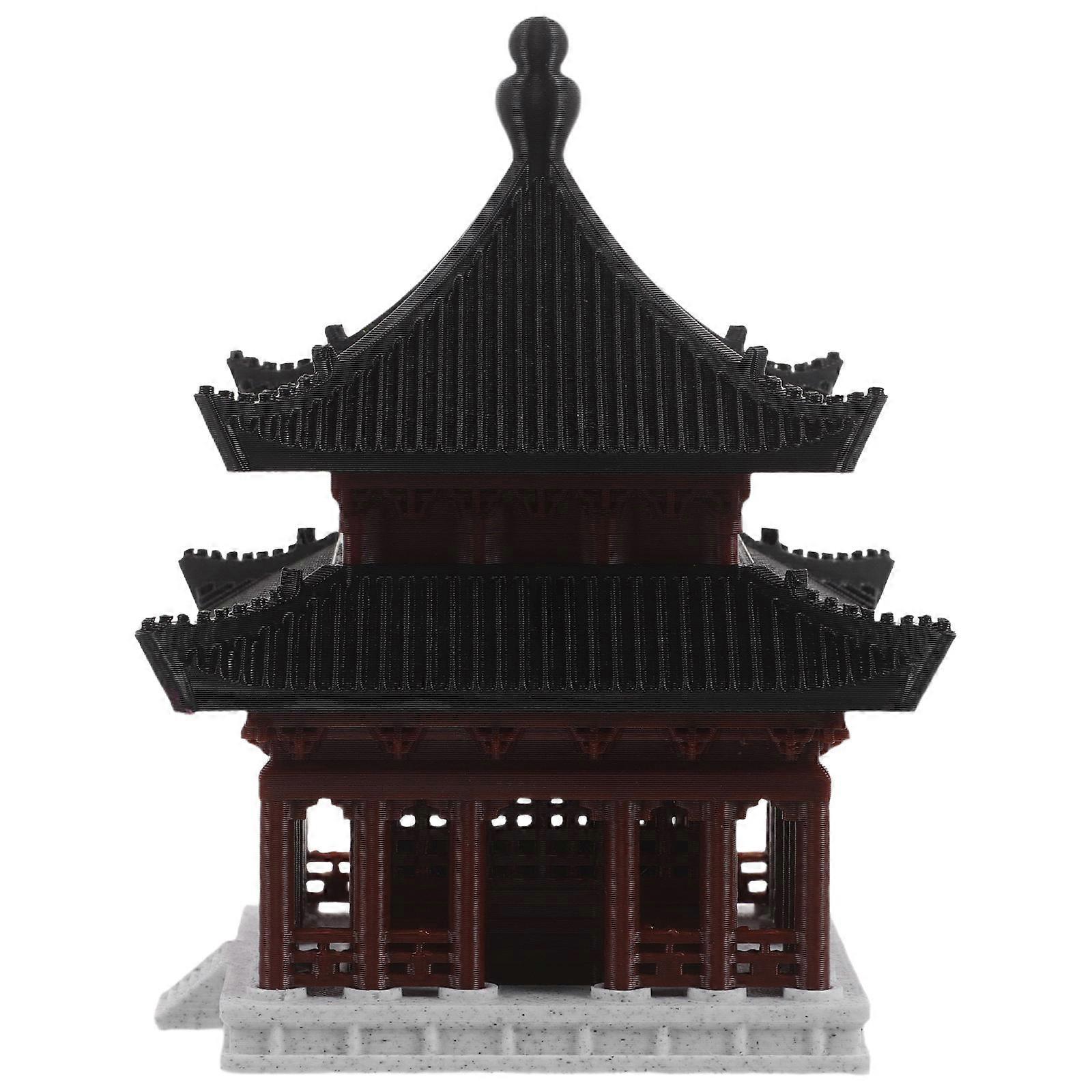 Aquarium Pavilion Model Chinese Ancient Building Decor for Desktop