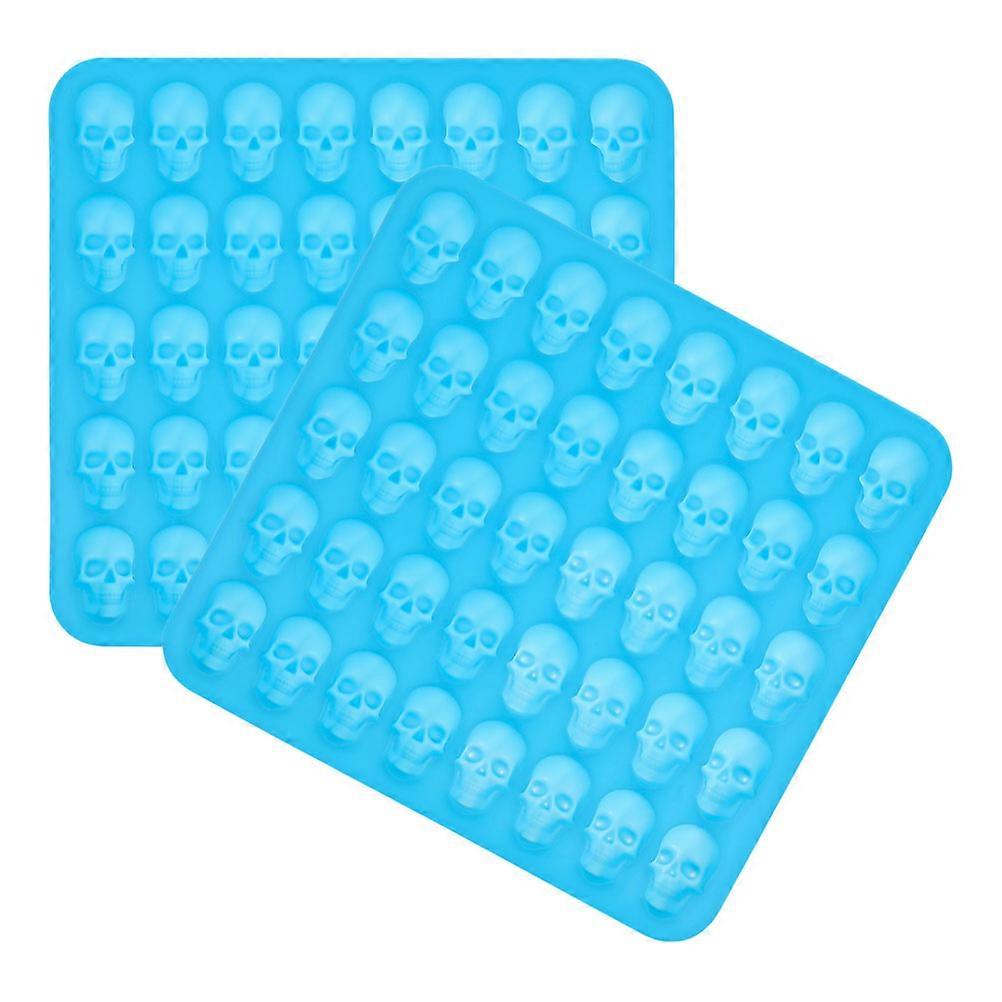 Skull Silicone Molds Mold for Baking 2Pcs Halloween Blue Candy Molds