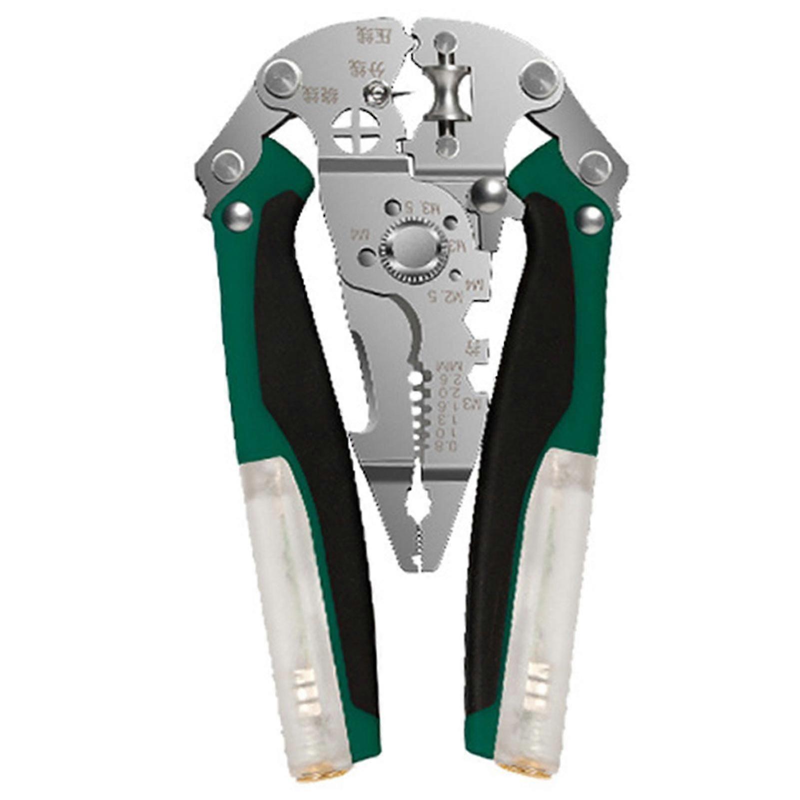 16-in-1 Wire Stripper Pliers With Voltage Tester - Multifunctional Crimping Tool For Electricians Diy Home Electrical Work