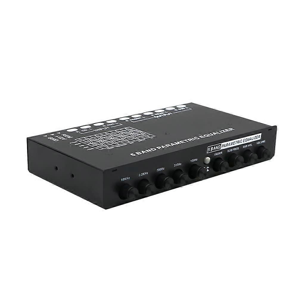 Car Audio Equalizer 5Band Parametric EQ with Illuminated Knobs and Six Channel Output
