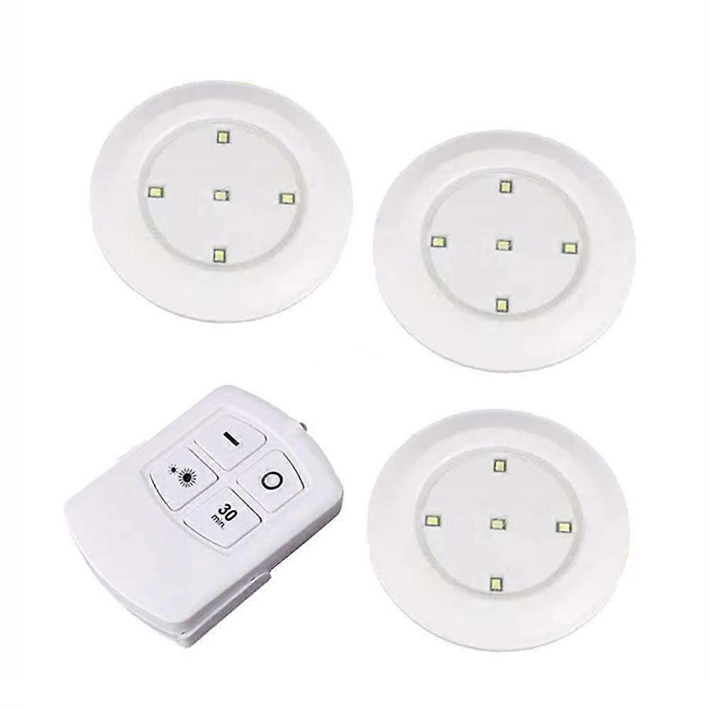 3PCS Wireless LED Closet Lights with Remote, Super Bright 5LED Battery Powered Touch Tap