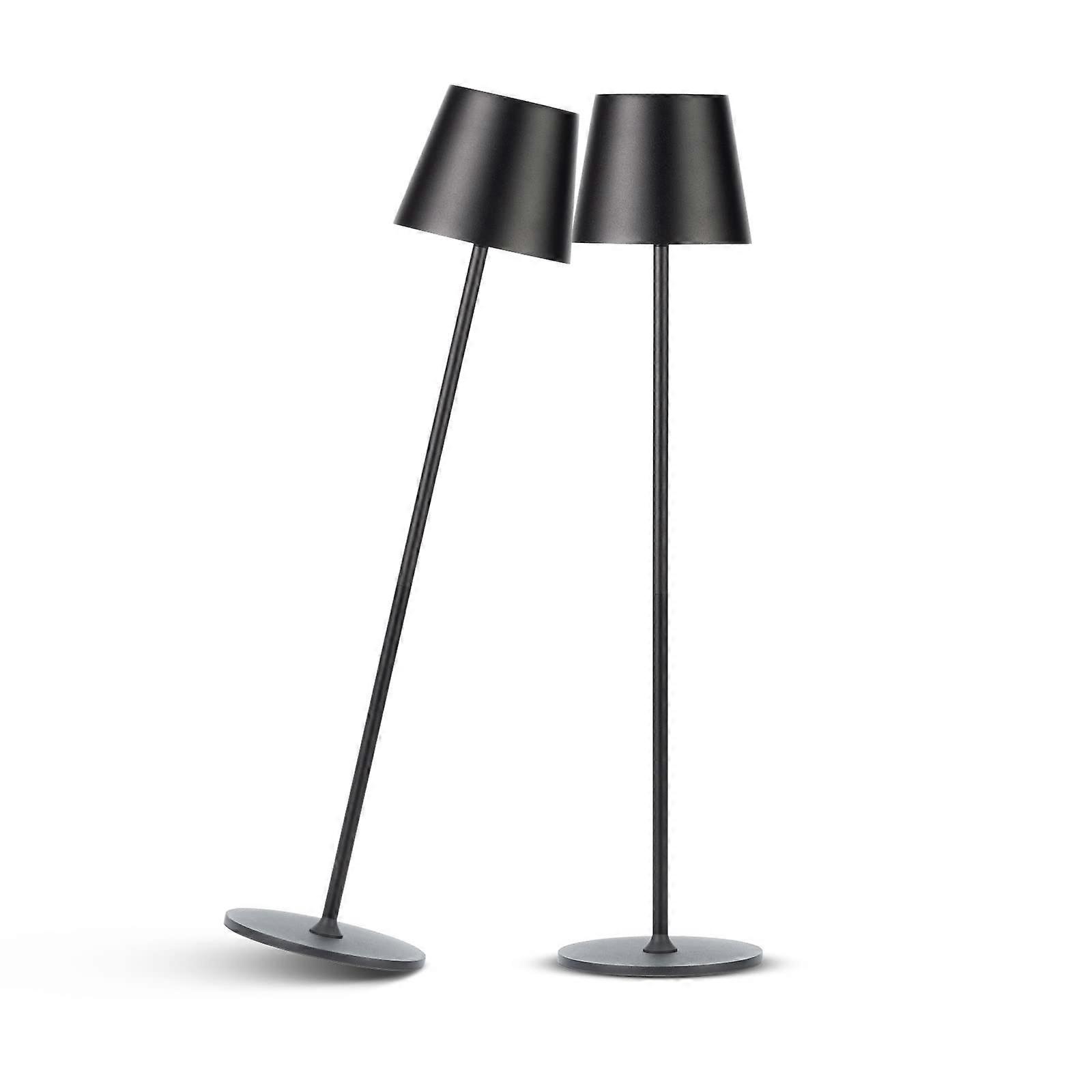 Cordless Table Lamp 2PK Textured Black Rechargeable LED with Adjustable Height Weather Resistant