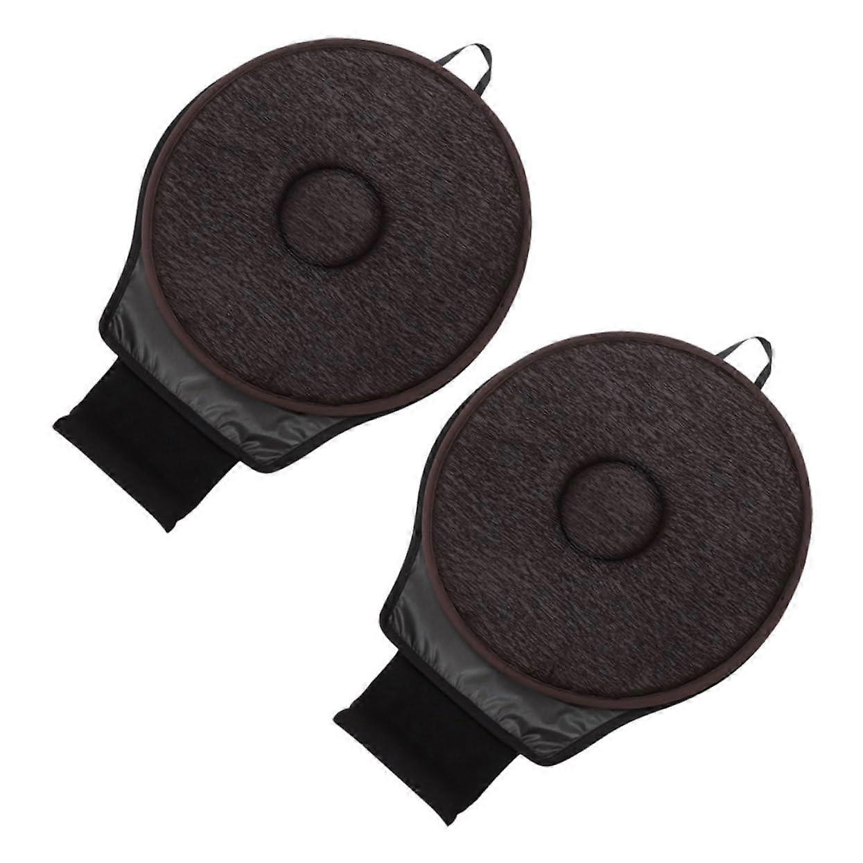 Rotating Car Seat Cushion 360° Swivel Pad for Elderly NonSlip Fabric Coffee Round Shape