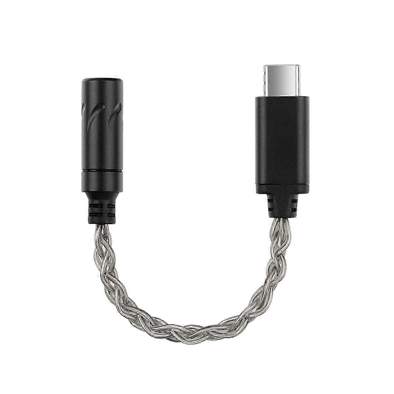 Portable Type C To 3.5mm Sound Conversion with Metal Housing Type C Headphone Adapter Connection Cable for Daily Use Silver