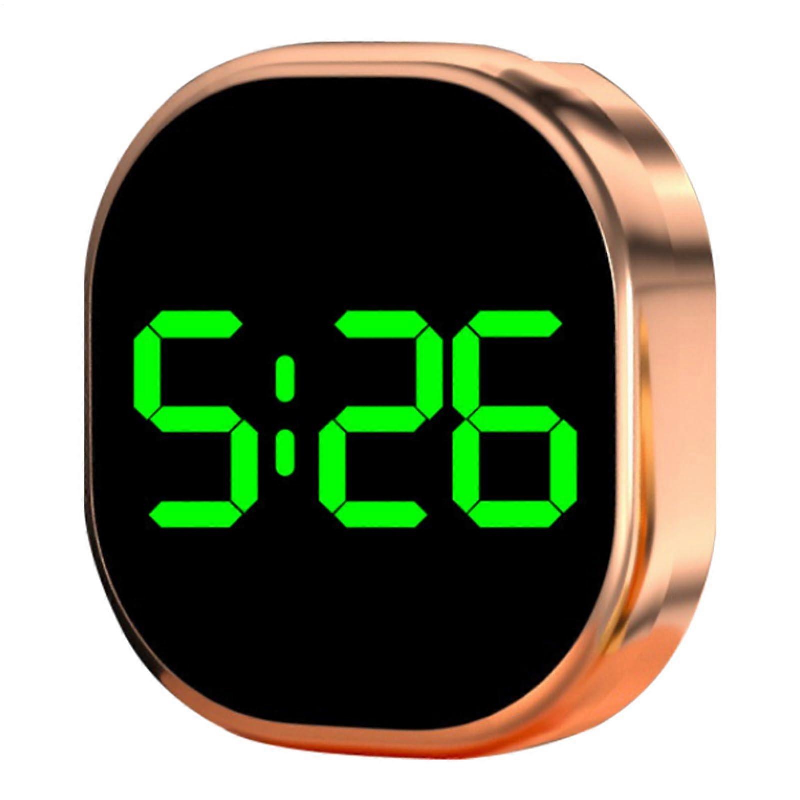 Car Dashboard Clock with Clear Digital Display, Easy PeelandStick, Universal Fit, Rose Gold